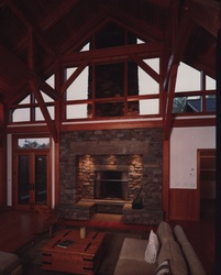 timber frame home reclaimed douglas fir timbers glass